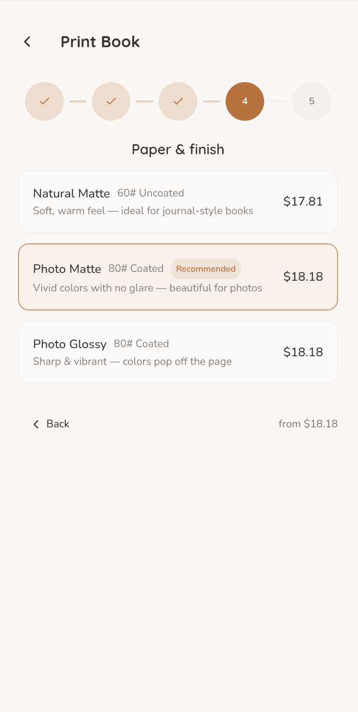 Step 4 — Paper & finish