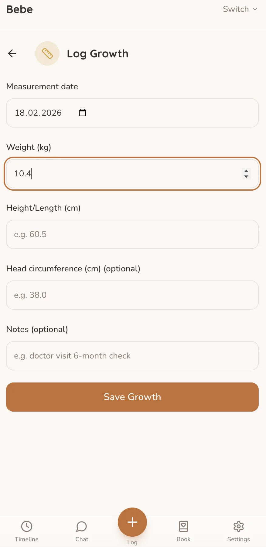Growth tracking