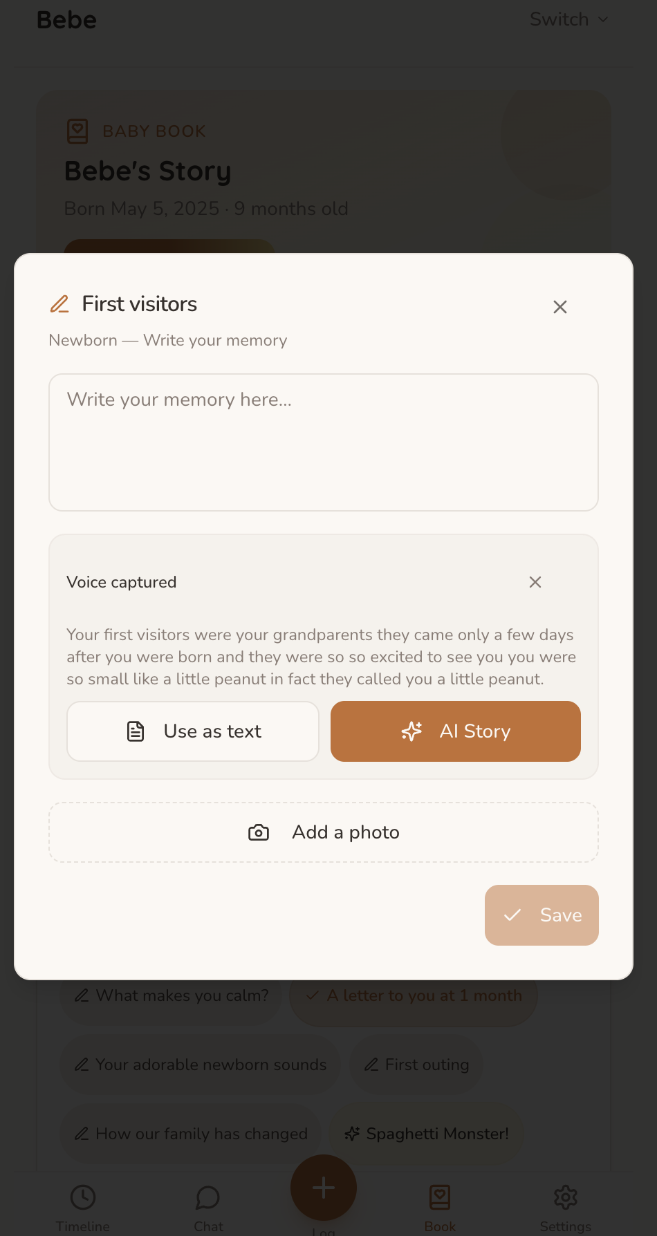 Recording a voice story